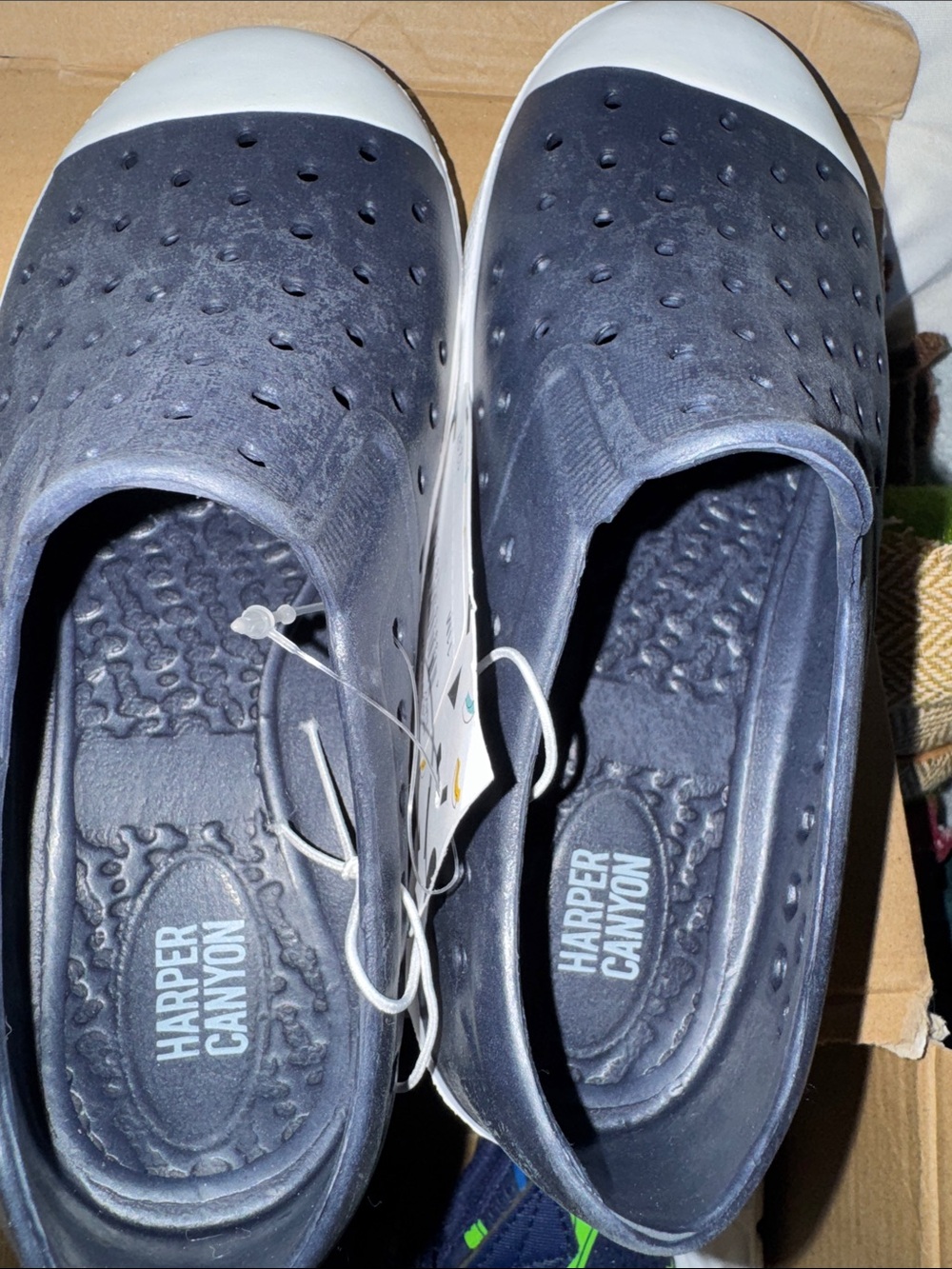 Harper Canyon Navy and White Slip-On Clogs | toddler 11